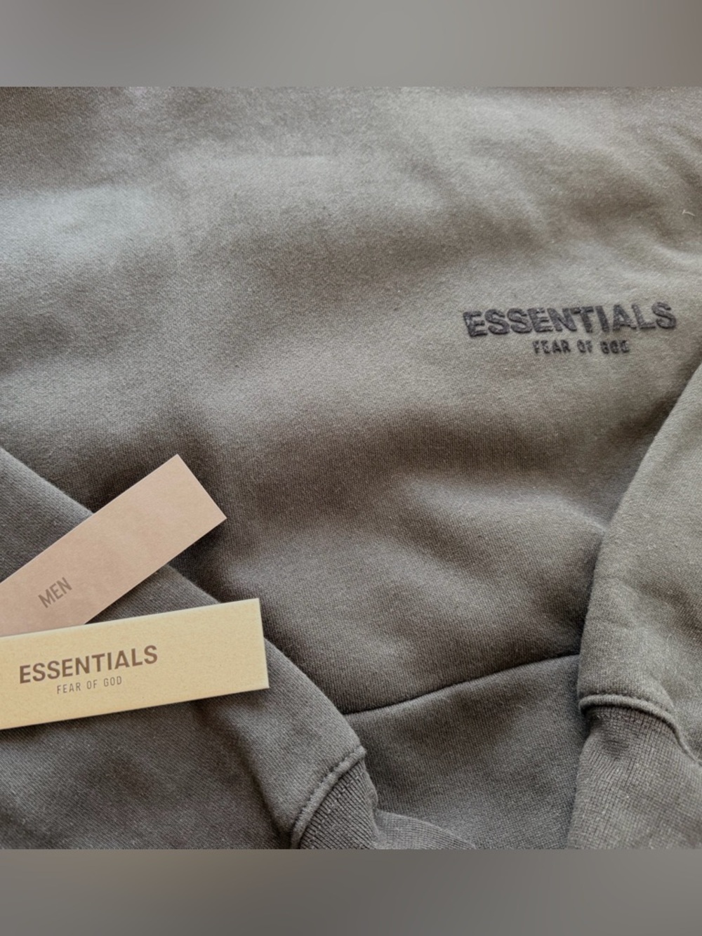 Fear of God ESSENTIALS Hoodie in Olive - Picture 5 of 7